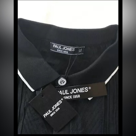 PJ PAUL JONES Men Polo Shirt Vintage 60s Short Sleeve Button Up XL. - Picture 5 of 7